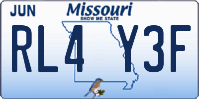 MO license plate RL4Y3F
