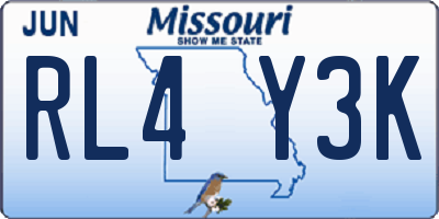 MO license plate RL4Y3K