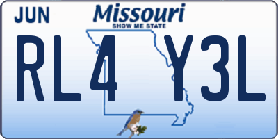 MO license plate RL4Y3L