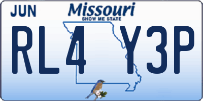MO license plate RL4Y3P