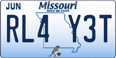 MO license plate RL4Y3T