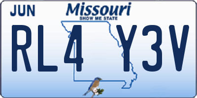 MO license plate RL4Y3V