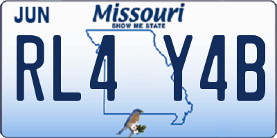 MO license plate RL4Y4B