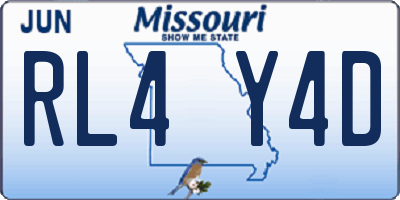 MO license plate RL4Y4D