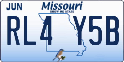 MO license plate RL4Y5B