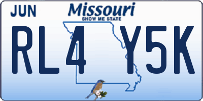 MO license plate RL4Y5K