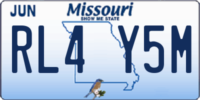 MO license plate RL4Y5M