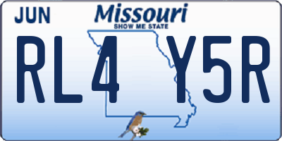 MO license plate RL4Y5R