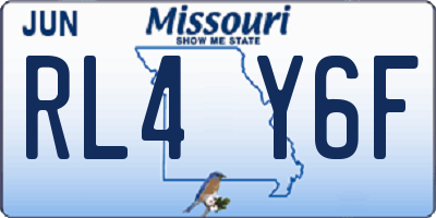 MO license plate RL4Y6F