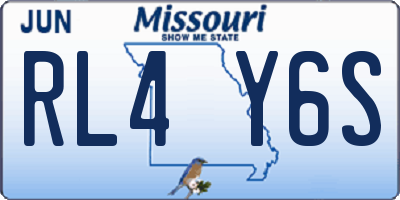 MO license plate RL4Y6S