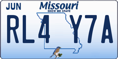 MO license plate RL4Y7A