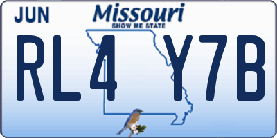 MO license plate RL4Y7B