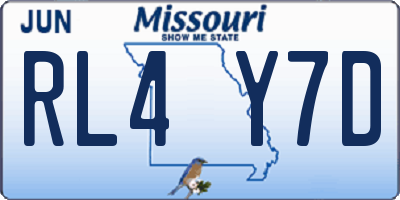 MO license plate RL4Y7D