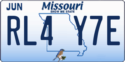 MO license plate RL4Y7E