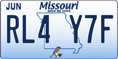 MO license plate RL4Y7F
