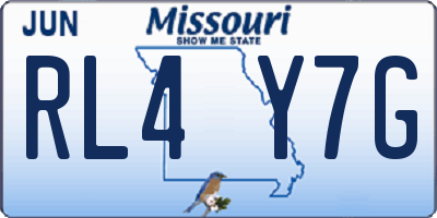 MO license plate RL4Y7G
