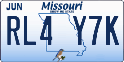 MO license plate RL4Y7K