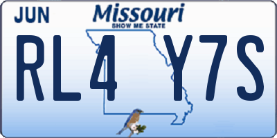 MO license plate RL4Y7S