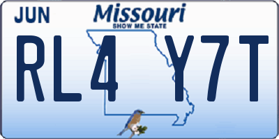MO license plate RL4Y7T