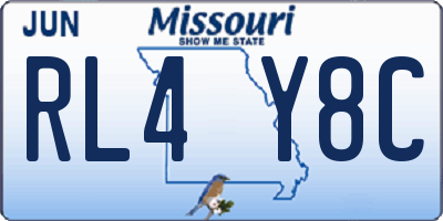 MO license plate RL4Y8C