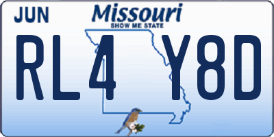 MO license plate RL4Y8D