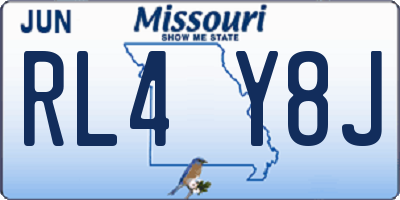 MO license plate RL4Y8J