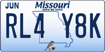 MO license plate RL4Y8K