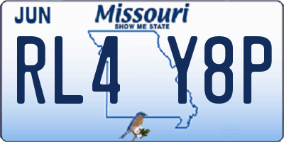 MO license plate RL4Y8P