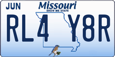 MO license plate RL4Y8R