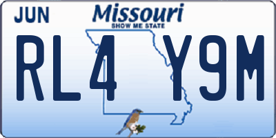 MO license plate RL4Y9M
