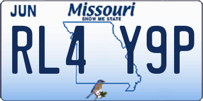 MO license plate RL4Y9P