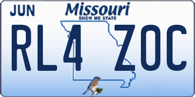 MO license plate RL4Z0C