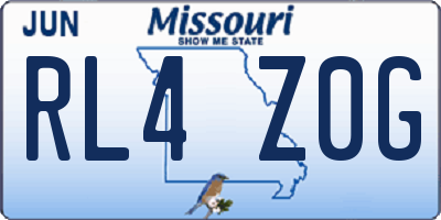 MO license plate RL4Z0G