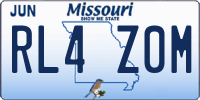MO license plate RL4Z0M