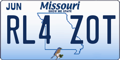 MO license plate RL4Z0T