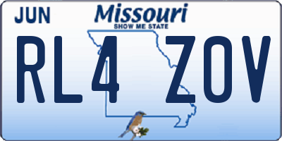 MO license plate RL4Z0V