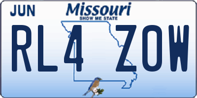 MO license plate RL4Z0W