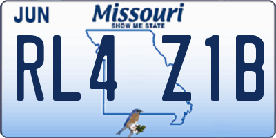 MO license plate RL4Z1B