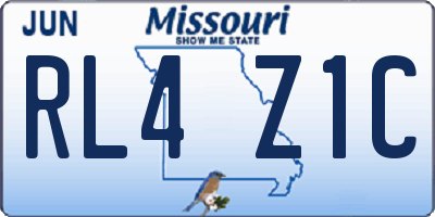 MO license plate RL4Z1C