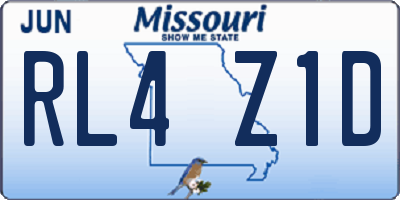 MO license plate RL4Z1D