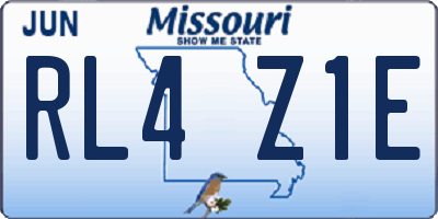 MO license plate RL4Z1E