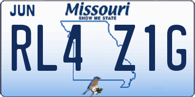 MO license plate RL4Z1G