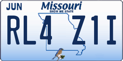 MO license plate RL4Z1I