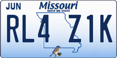 MO license plate RL4Z1K