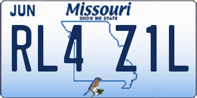 MO license plate RL4Z1L