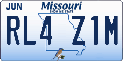 MO license plate RL4Z1M
