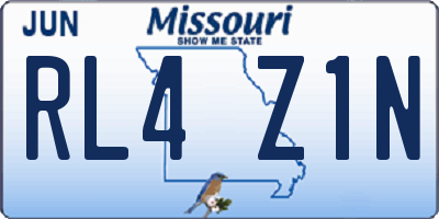 MO license plate RL4Z1N
