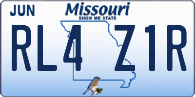 MO license plate RL4Z1R