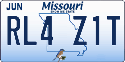 MO license plate RL4Z1T
