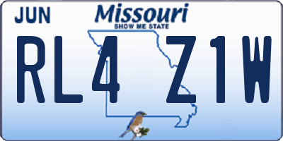 MO license plate RL4Z1W